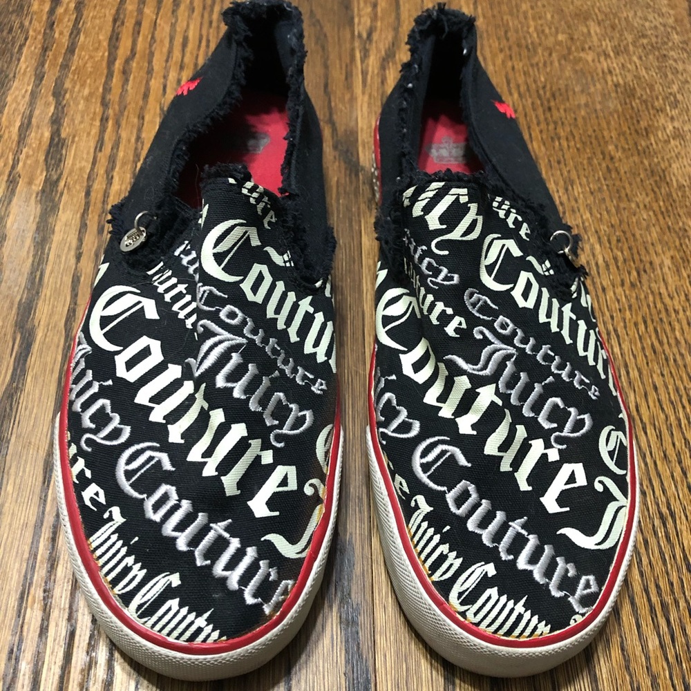 Cute Black White and Red Juicy Couture Slip On Sneakers